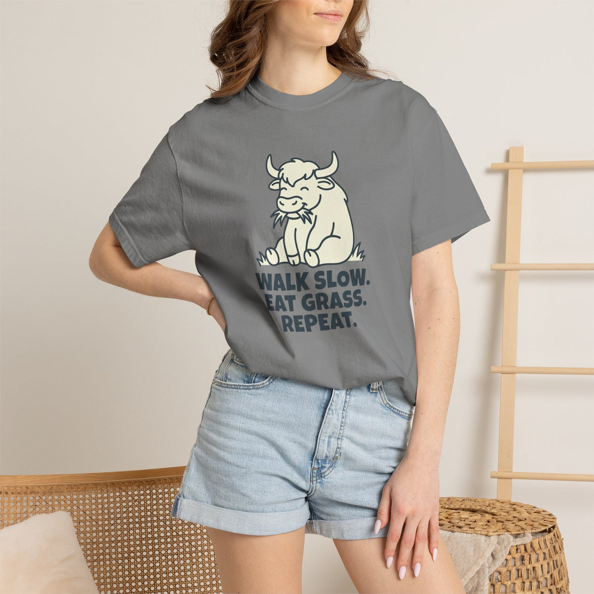 Walk slow, Eat grass, Repeat- Tshirt