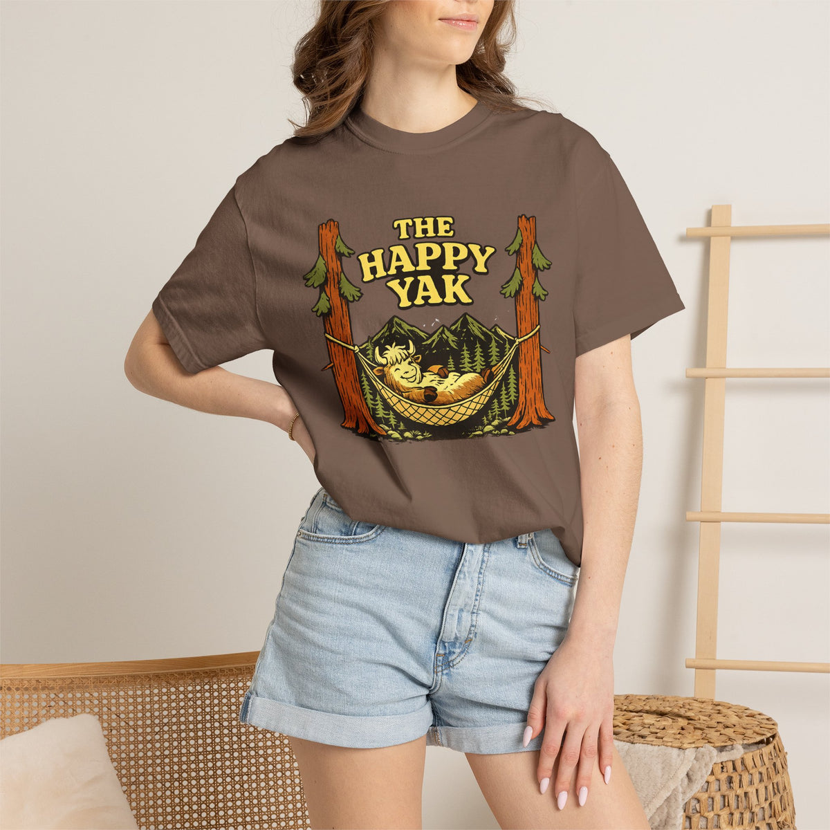 The Happy Yak Vintage Camping Graphic T-Shirt