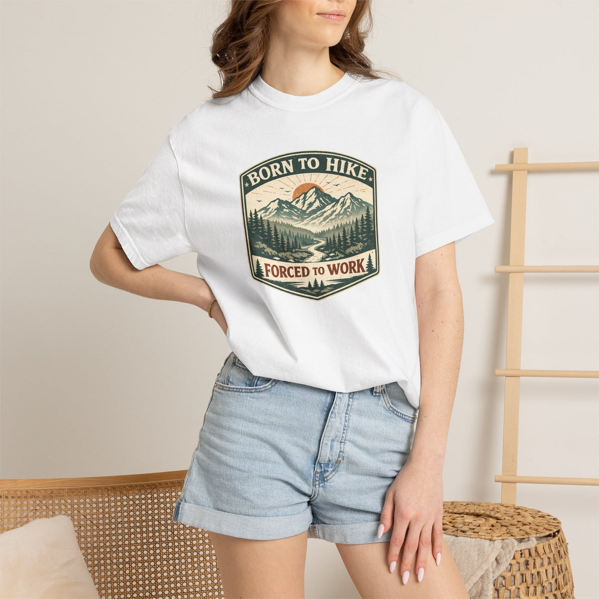 Born to hike Forced to work- Tshirt