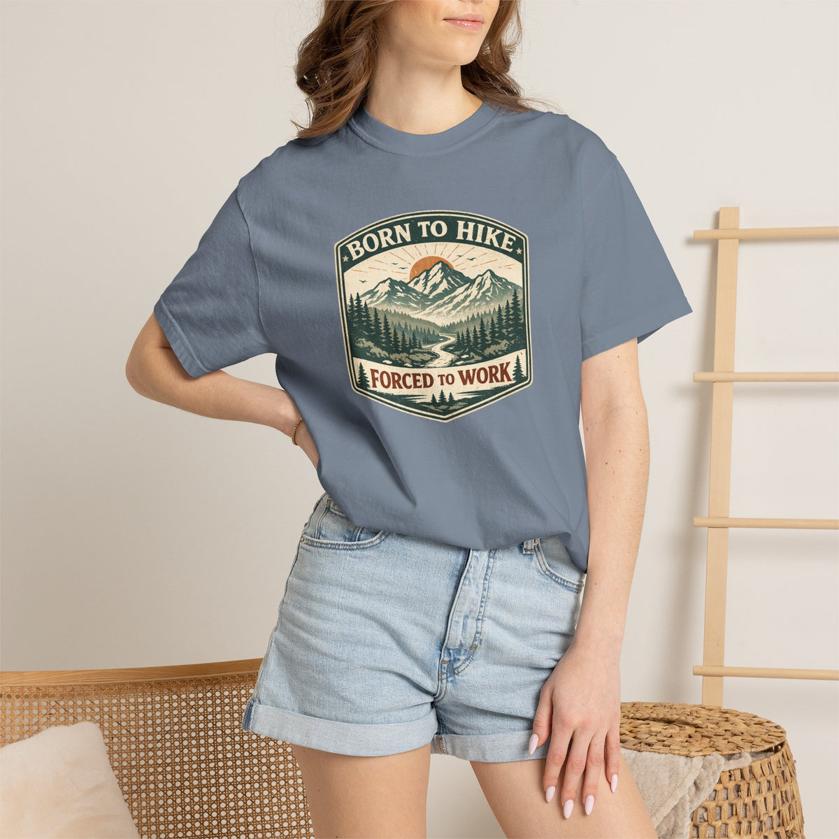 Born to hike Forced to work- Tshirt