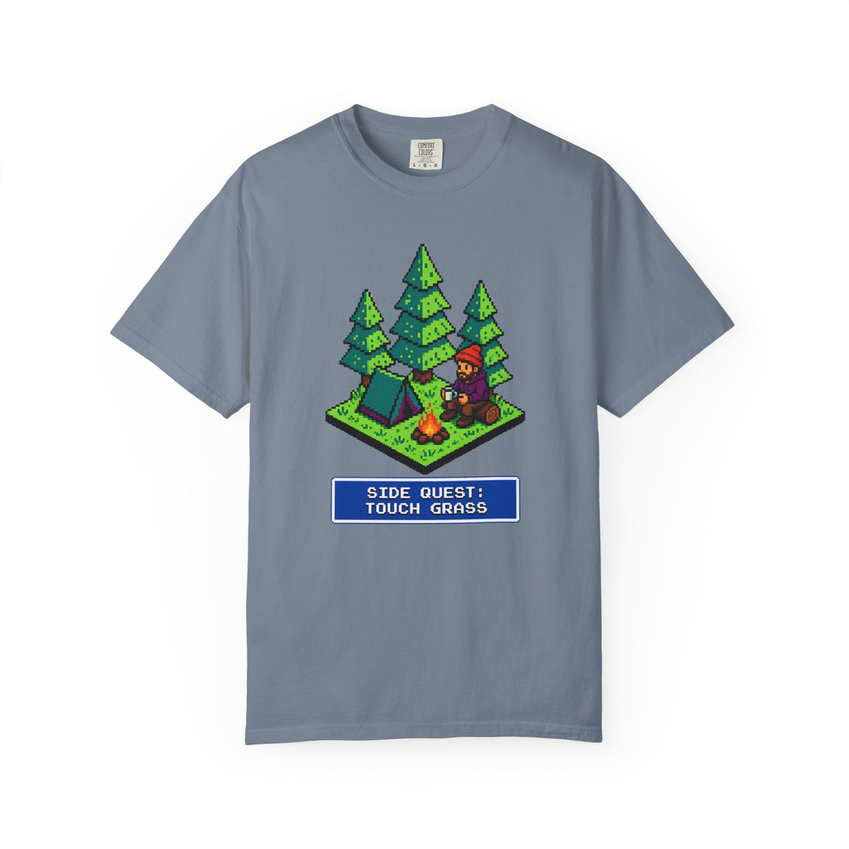 Side Quest: Touch Grass - Pixel Camping Gamer  T-Shirt