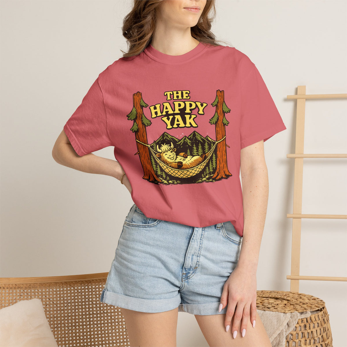 The Happy Yak Vintage Camping Graphic T-Shirt