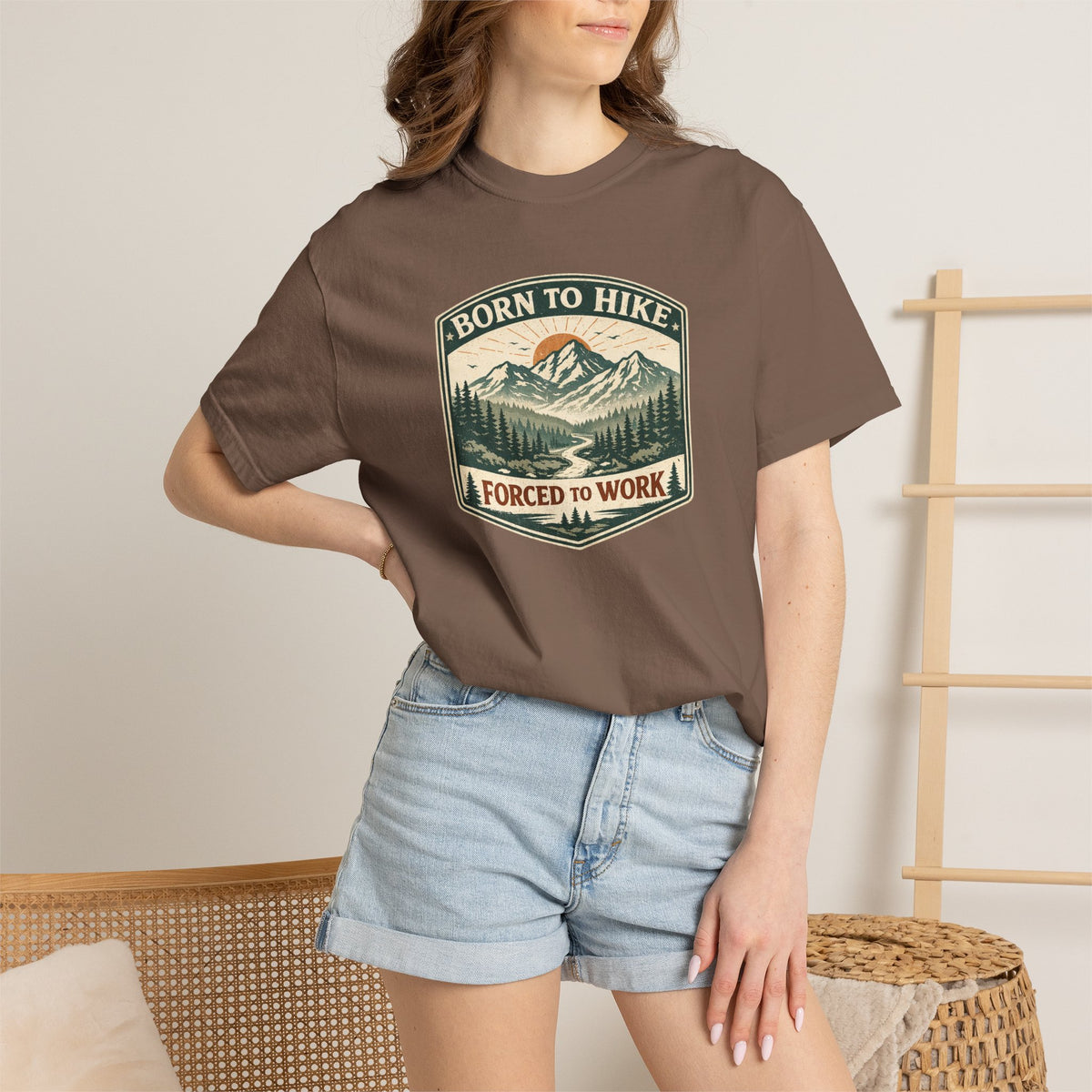 Born to hike Forced to work- Tshirt
