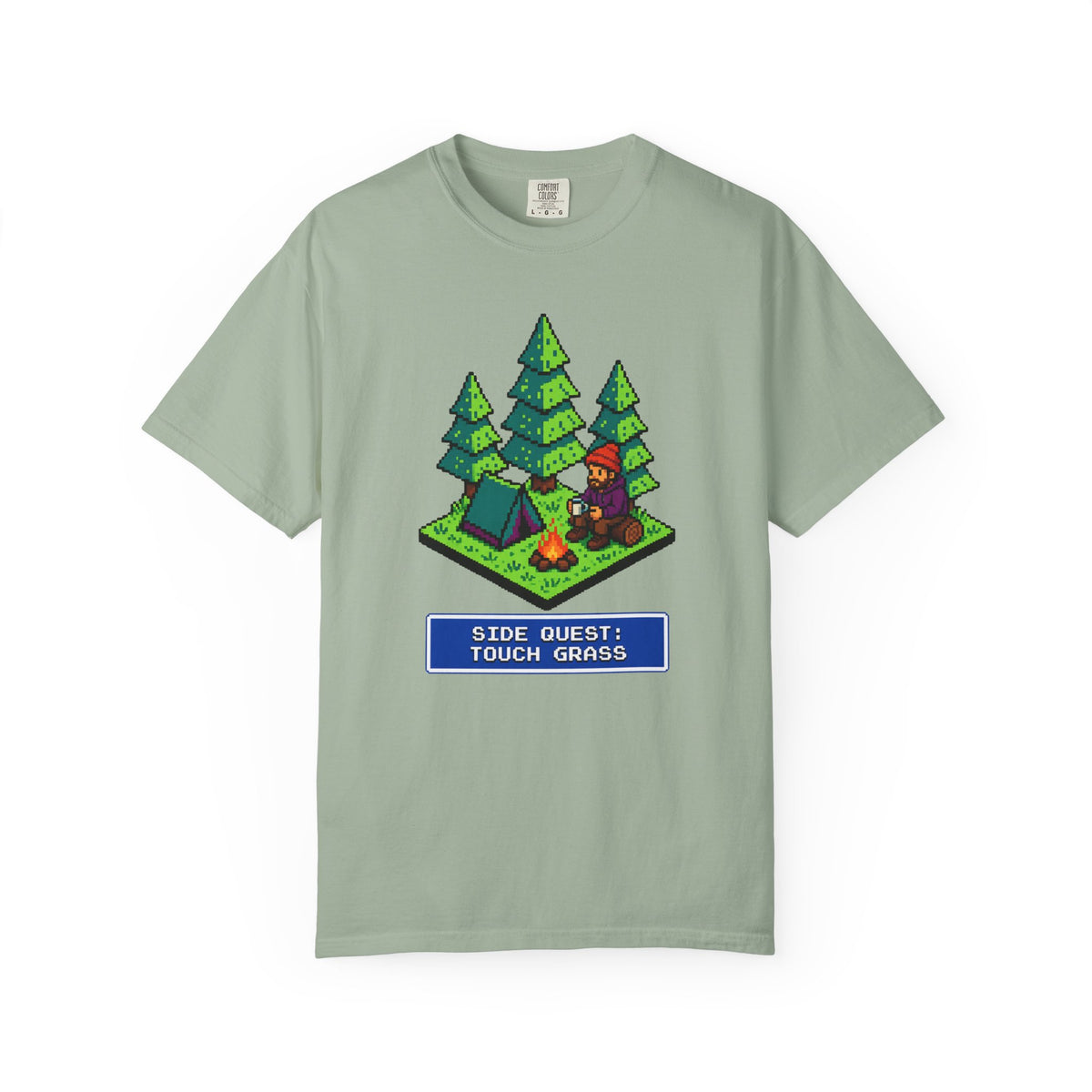 Side Quest: Touch Grass - Pixel Camping Gamer  T-Shirt