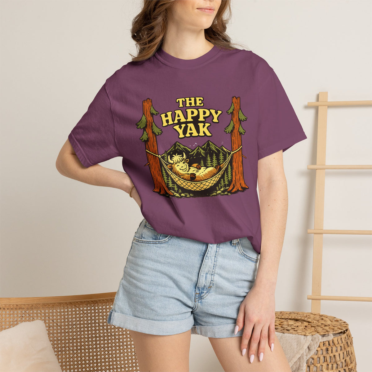 The Happy Yak Vintage Camping Graphic T-Shirt
