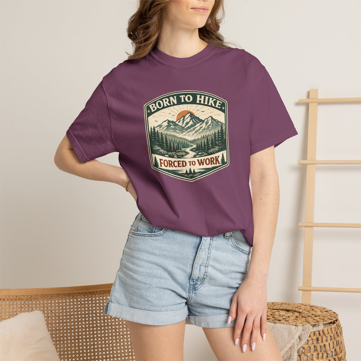 Born to hike Forced to work- Tshirt