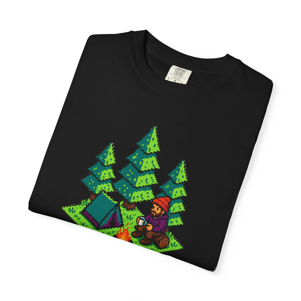 Side Quest: Touch Grass - Pixel Camping Gamer  T-Shirt