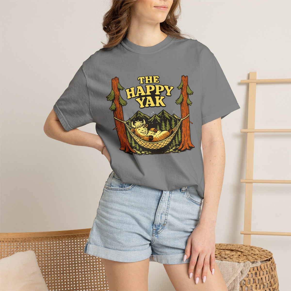 The Happy Yak Vintage Camping Graphic T-Shirt