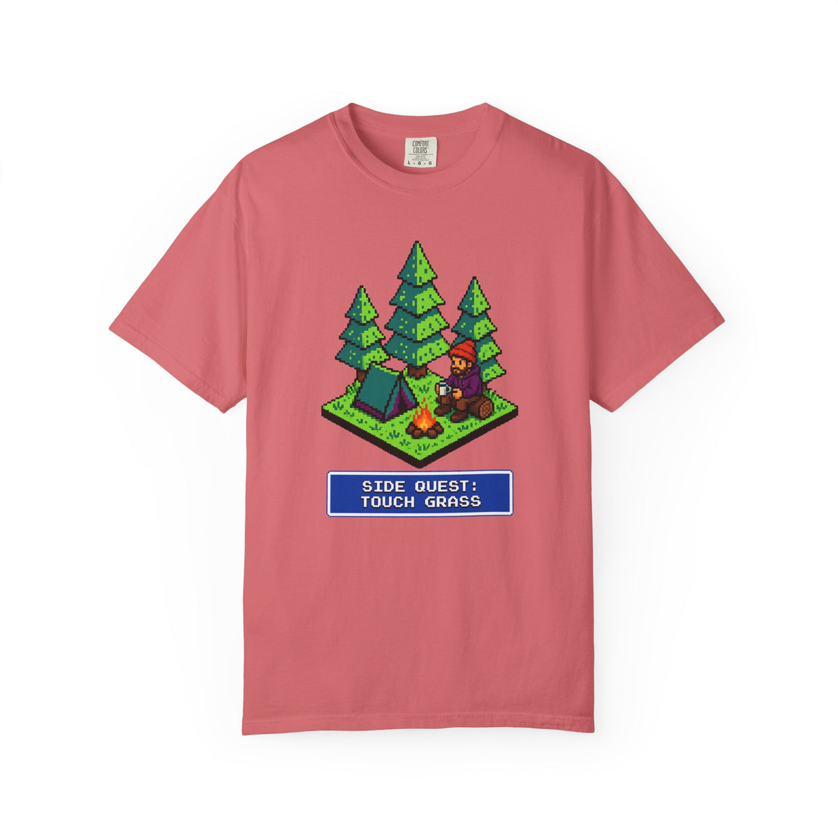 Side Quest: Touch Grass - Pixel Camping Gamer  T-Shirt